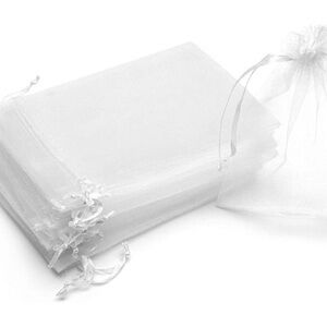 20 Sheer White Organza Gift Bags